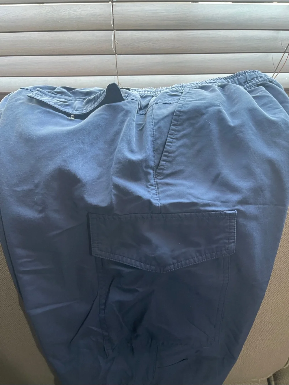 Nike Men's Navy Cargo Pants with Elastic Waist and Drawstring